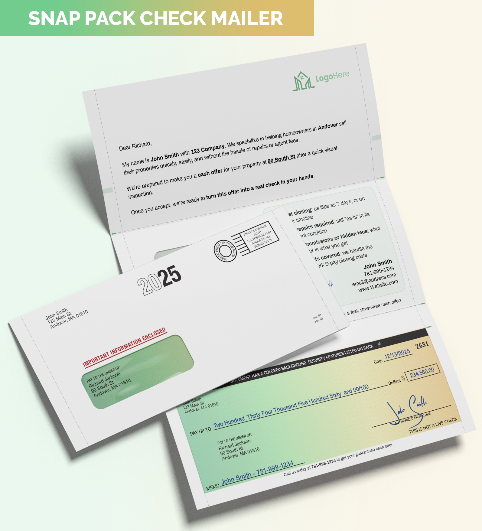 Snap Pack Check Mailers (ROS)